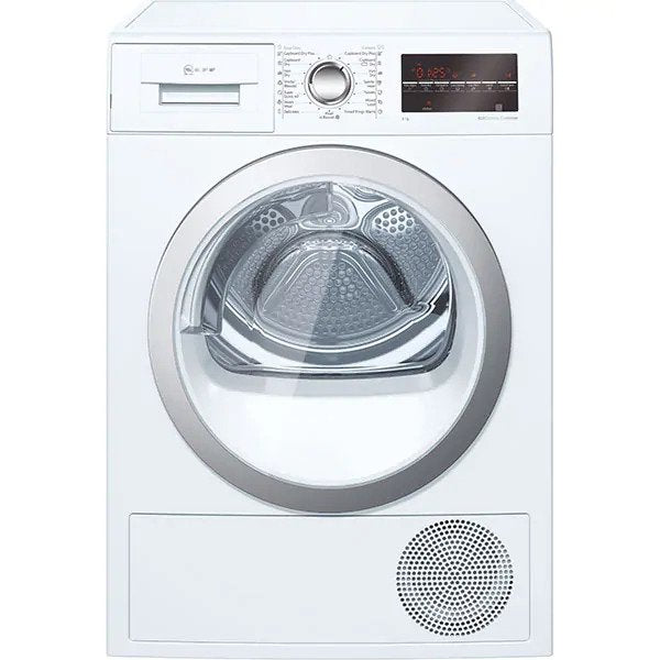 Uscator de rufe Neff R8580X2EU, 8 kg, Clasa A++, Tehnologie AutoDry, Display LED, Pornire intarziata, Alb