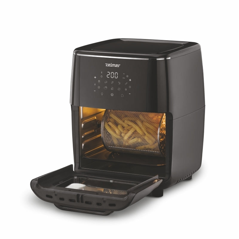 Friteuza cu aer Zelmer ZAF 7120 , putere 1700 W, capacitate 2.9 l, 10 programe automate de gatire, negru