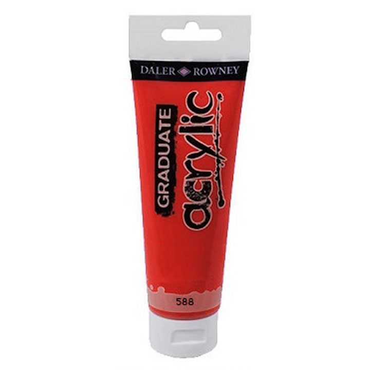Vopsea acrilica Daler-Rowney GRADUATE 120 ml, nuanta Vermilion 588