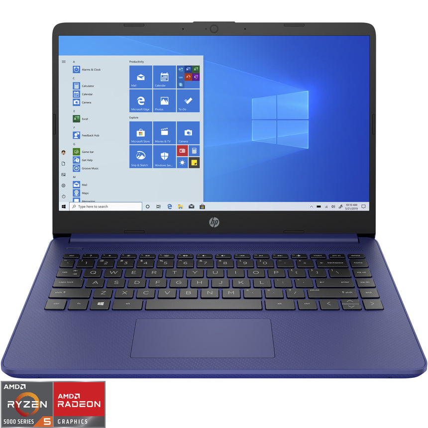 Laptop HP 14s-fq1014nq, AMD Ryzen 5 5500U pana la 4.0GHz, 14" Full HD, 8GB, SSD 256GB, AMD Radeon Graphics, Windows 10 Home, Blue
