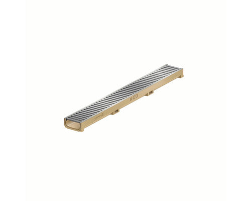 Rigola Beton cu Polimeri ACO Euroline 1000x120x60 mm Gratar Otel Zincat Scurgere Orizontala Ø 60 mm A 15 Trafic Pietonal