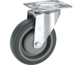 Roata Pivotanta Plastic & Cauciuc Plin Tarrox Ø100mm, Placa Fixare 105x85 Mm, Cu Rulment