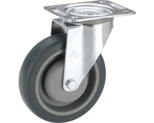Roata Pivotanta Plastic & Cauciuc Plin Tarrox Ø100mm, Placa Fixare 105x85 Mm, Cu Rulment