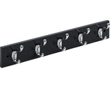 Cuier De Perete Cu 5x2 Carlige Hettich Country 500x80x75 Mm, Lemn Negru Lacuit