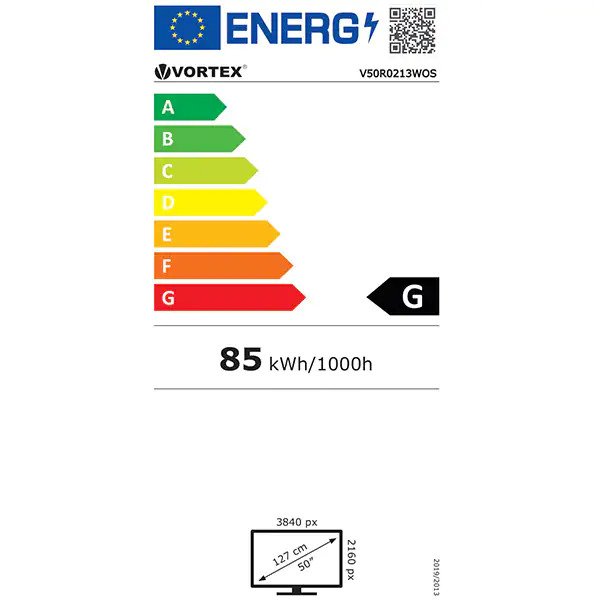 Televizor LED Smart VORTEX V50R0213WOS, Ultra HD 4K, 127 cm, Clasa G, Negru