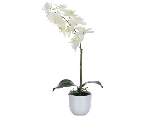 Floare Artificiala, Orhidee, Inaltime 60 Cm, Alba