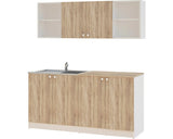 Mobila de Bucatarie, L 160 cm, Alb/Stejar Sonoma