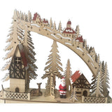 Decoratiune Arc Mos Craciun, Lemn, 10 LED-uri, Lafiora