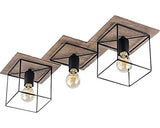 Plafoniera Coba E27 Max. 3x60w, Negru/maro Antic