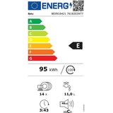 Masina de spalat vase incorporabila Beko BDIN16421, 14 seturi, 6 programe, Clasa E, Motor ProSmart Inverter, Hygiene Intense, Clean&Shine, Mini 30',Fast+, 60 cm