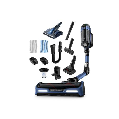 Aspirator vertical Rowenta X-Force Flex Aqua 14.60 RH9990WO, 67 W, 32.4V, Putere aspirare 200 Air Watts, Autonomie 1h10' (mod ECO), Cap aspirare Aqua, Functie Boost, Negru/Albastru