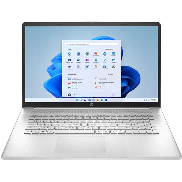 Laptop HP 17-cp1007nq cu procesor AMD Ryzen™ 5 5625U pana la 4.30 GHz, 17.3 FHD Antiglare IPS, 16GB DDR4, 512GB PCIe SSD , AMD Radeon Integrated Graphics, Windows 11 Home, Natural Silver