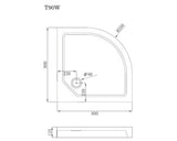 Cadita de dus semirotunda Sanotechnik 90x90x15 cm acril alb