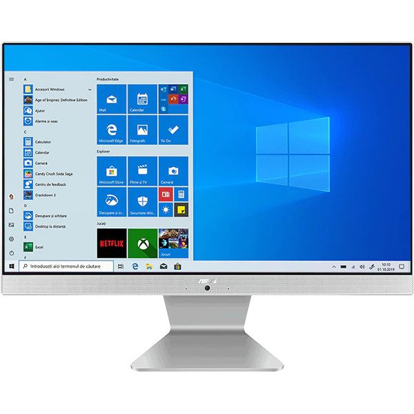 Sistem PC All in One ASUS M241DAT-WA017T, AMD Ryzen 3 3250U pana la 3.5GHz, 23.8" Full HD Touch, 8GB, SSD 256GB, AMD Radeon Graphics, Windows 10 Home