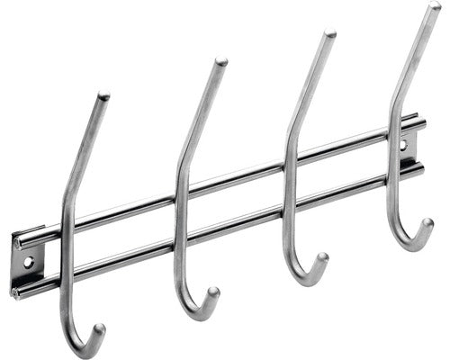 Cuier De Perete Cu 4x2 Carlige Hettich Modern 300x165x55 Mm, Otel Inoxidabil