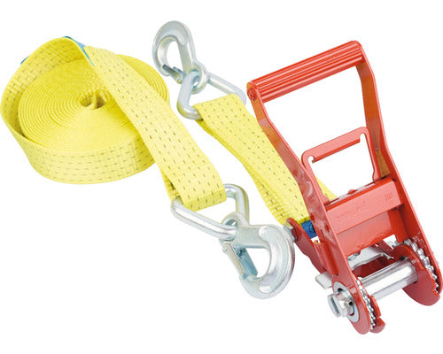 Set Chingi De Fixare Cu Clichet & Carabiniera Mamutec Td1 50mm X 8m, Max. 5000kg, Galben, 2 Piese