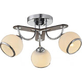 Lustra Orbs cu 3 brate, 3x60W, E27, Alb/Crom