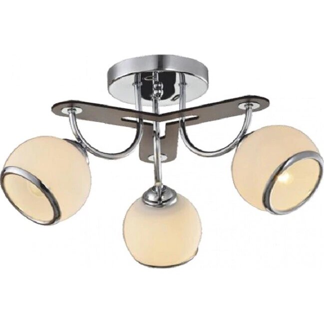 Lustra Orbs cu 3 brate, 3x60W, E27, Alb/Crom
