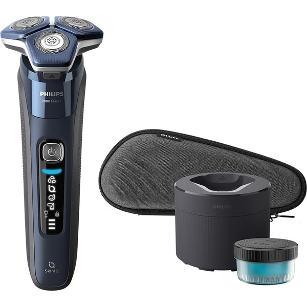 Aparat de ras PHILIPS Shaver Series 7000 S7885/50, acumulator, autonomie 60 min, SkinIQ, albastru
