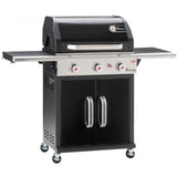 Gratar gaz Triton 3.0, suprafata de gatire 54x44 cm, termometru in capac, 4 roti, negru