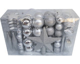 Pachet Mix Globuri Plastic, 104 Buc, Argintiu