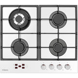 Plita incorporabila Hansa BHKW651599, Gaz, 4 Arzatoare, Arzator wok, Aprindere electrica, Alba