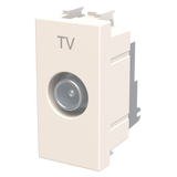 Priza TV de capat ABB Zenit 2CLA215070N1101, 1 modul, Tip Tata 9,52mm, 75Ohm, alba