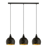 Lustra ROCCAFORTE, EGLO, 3xE14, otel, negru, auriu, 110 x 75 x 17 cm