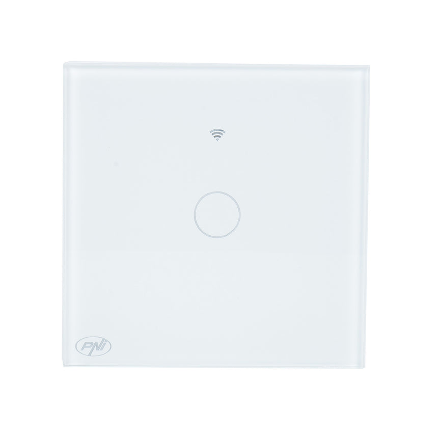 Intrerupator inteligent cu touch PNI SafeHome PT101L, Wi-Fi, 10A, App Tuya Smart, compatibil cu Alexa si Google Assistant - Live Wire, fara nul