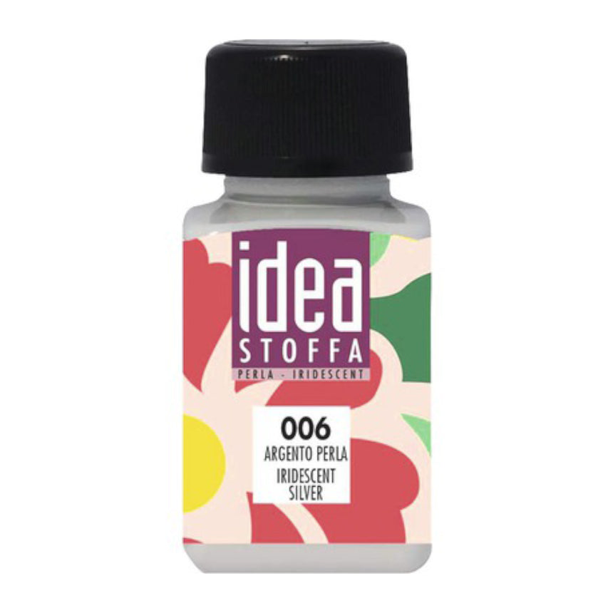 Vopsea Decorativa pentru Tesaturi Idea Stoffa Maimeri - Iridiscent Silver - 60 ml
