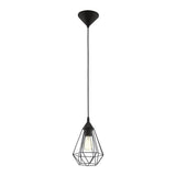 Pendul vintage Tarbes, EGLO, E27, otel, plastic, negru, 110 x 17.5 cm, inaltime reglabila, IP20