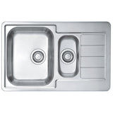 Chiuveta bucatarie Alveus Line 70 leinen, orientare cuva pe stanga, 790x500 mm, adancime cuva mare 160 mm, sifon inclus, Inox