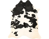 Covor Piele De Vaca Negru-alb Aproximativ 210x190 Cm