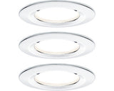 Spoturi incastrabile fixe Nova GU10 6,5W IP44, Ø78 mm, becuri LED incluse, crom, pachet 3 bucati