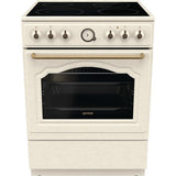 Aragaz GORENJE GECS6B70CLI, 4 arzatoare, Electric, L 60 cm, Airfry, Gatire asistata cu abur, Grill, Bej