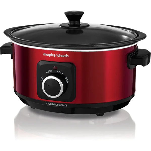 Slowcooker Morphy Richards 460014, capacitate 3.5l, Rosu