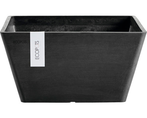 Ghiveci Ecopots Berlin Plastic 31x31x15, 5 Cm Gri Inchis