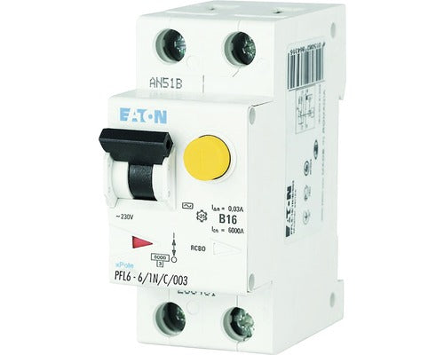 Intreruptor Automat Cu Protectie Diferentiala Eaton Xpole 1p+n 6a 6ka/30ma, Curba C