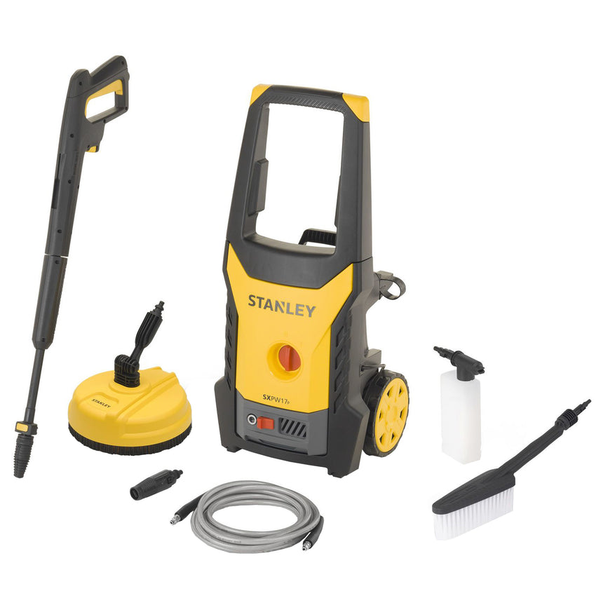 Aparat de spalat cu presiune Stanley SXPW17PE, 1700 W, 420l/h, 130 bar, 50°C temperatura maxima, accesorii incluse