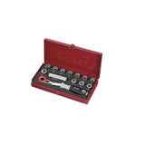 Trusa chei tubulare WGB 1/2" cu antrenor tip cheie inelara, 13 piese