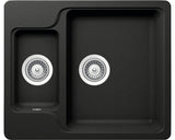 Chiuveta Bucatarie Cu 1 Cuva + ½ Schock Manhattan N-150 61x50 Cm, Fara Picurator, Reversibila, Cristalite Nero