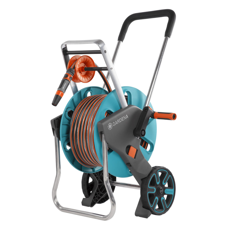 Set carucior cu furtun Gardena AquaRoll M Easy, 20 m, 1/2" + conectori 18517