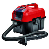 Aspirator umed/uscat pe acumulator Einhell TE-VC 18/10 Li-Solo, 18 V, tehnologia PXC, 10 l capacitate vas, 90 mbar putere aspiratie, 200 cm lungime furtun, duza 2-in-1 spatii inguste/perie, duza2-in-1 tapiterie/universala, fara acumulator/incarcator