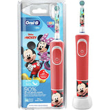 Periuta de dinti electrica Oral-B D100 Vitality Spiderman pentru copii, Curatare 2D, 2 programe, 1 capat, 4 stickere incluse, Rosu