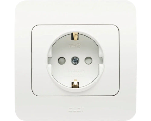 Priza Simpla Cu Impamantare Jazz, Protectie Copii, Alb Mat