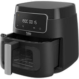 Friteuza cu aer cald BEKO ExpertFry XL FRL3374B, 7.6l, 1750W, 9 programe, geam transparent, cuva antiaderenta, display digital, negru-argintiu