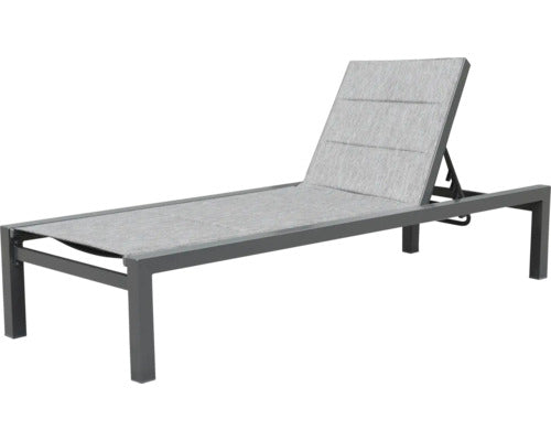 Sezlong Plaja Garden Place Eve Cu Spatar Reglabil 70x35x190 Cm Gri