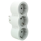 Adaptor priza Legrand Revolution L694518, 3 prize frontale, 16A, Alb/Gri