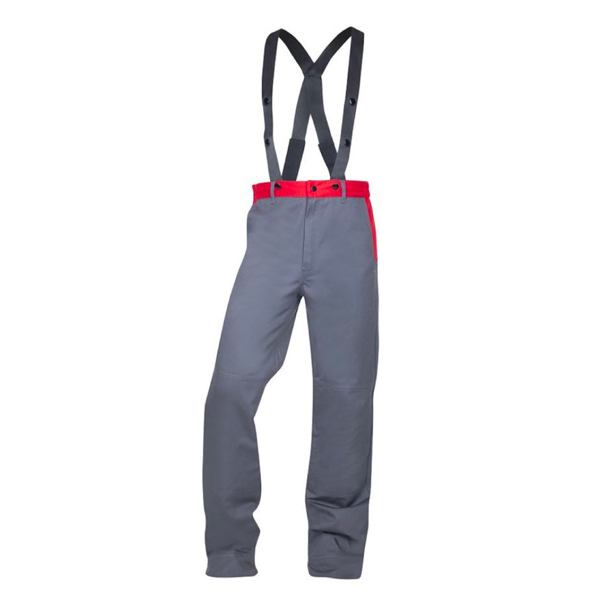 Pantaloni de protectie pentru sudori MATTHEW, culoare gri - rosu, marimea 52