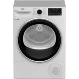 Uscator de rufe Beko B5T68233, Pompa de caldura EcoGentle™, 8 kg, 15 programe, Clasa E, RecycledDry, IronFinish, Hygienic Reresh, SteamCure, Alb